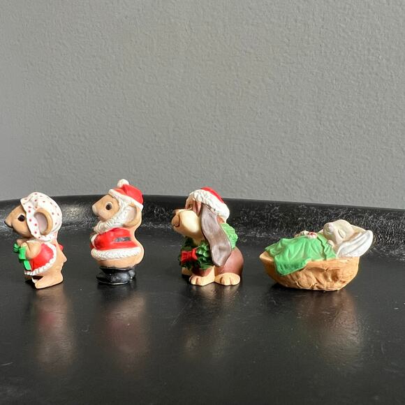 Lot of 4 Vintage 1986 Hallmark Merry Miniatures: Mr Mrs Mouse, Dog, Sleeping - Picture 5 of 11